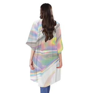 Holographic Art Print Open Front Beach Cover Up