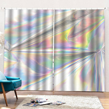 Holographic Art Print Pencil Pleat Curtains