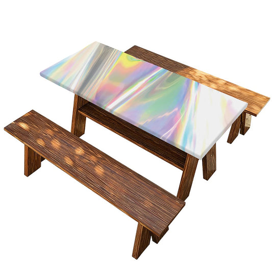 Holographic Art Print Picnic Table Cover