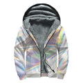 Holographic Art Print Sherpa Lined Zip Up Hoodie