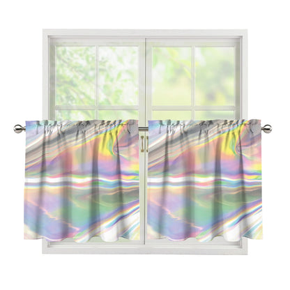 Holographic Art Print Tier Curtains