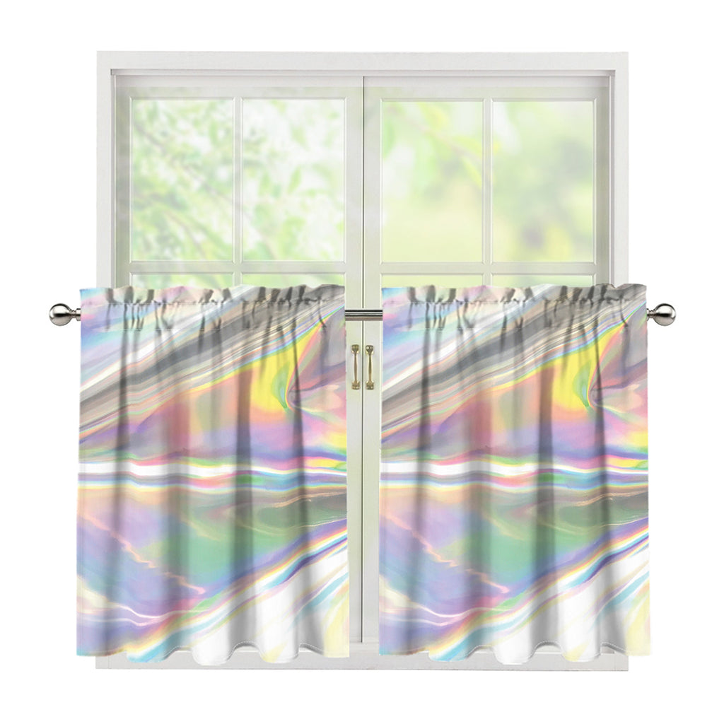 Holographic Art Print Tier Curtains
