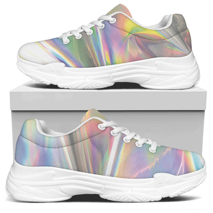 Holographic Art Print White Chunky Shoes