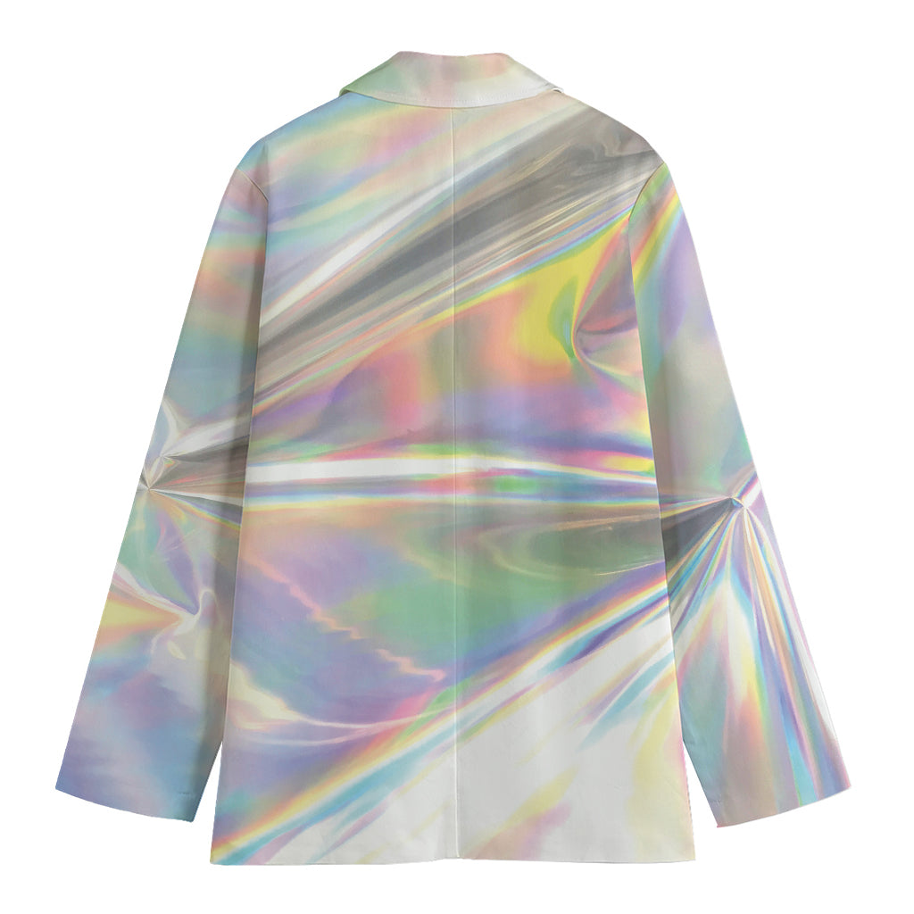 Holographic Art Print Women's Cotton Blazer