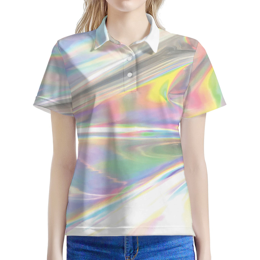 Holographic Art Print Women's Polo Shirt