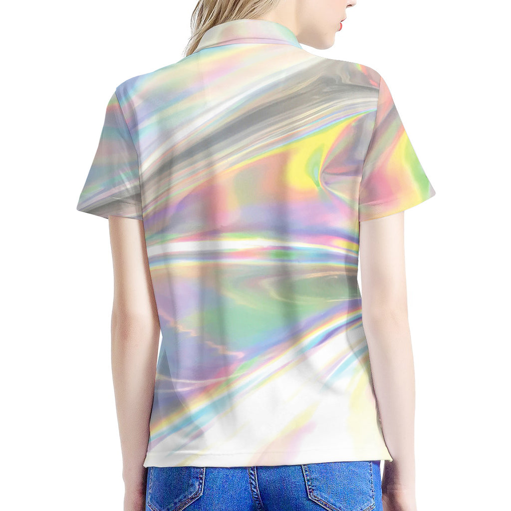 Holographic Art Print Women's Polo Shirt