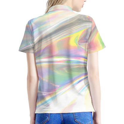 Holographic Art Print Women's Polo Shirt