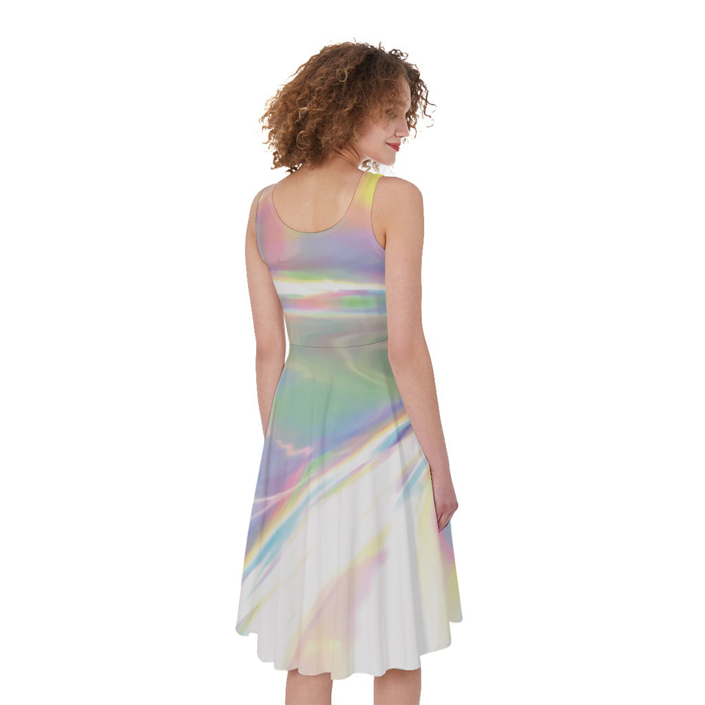 Holographic Art Print Women's Sleeveless Dress