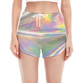 Holographic Art Print Women's Split Running Shorts