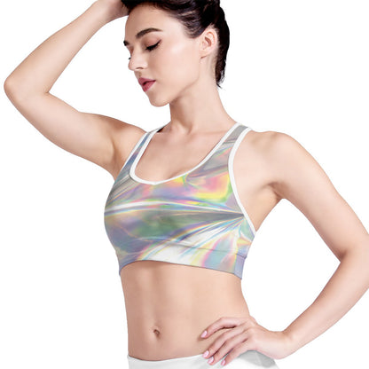 Holographic Art Print Women's Sports Bra