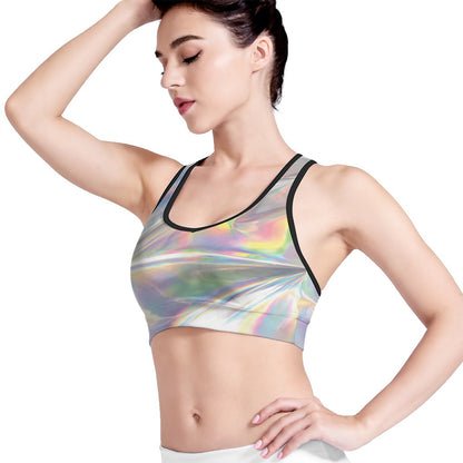 Holographic Art Print Women's Sports Bra