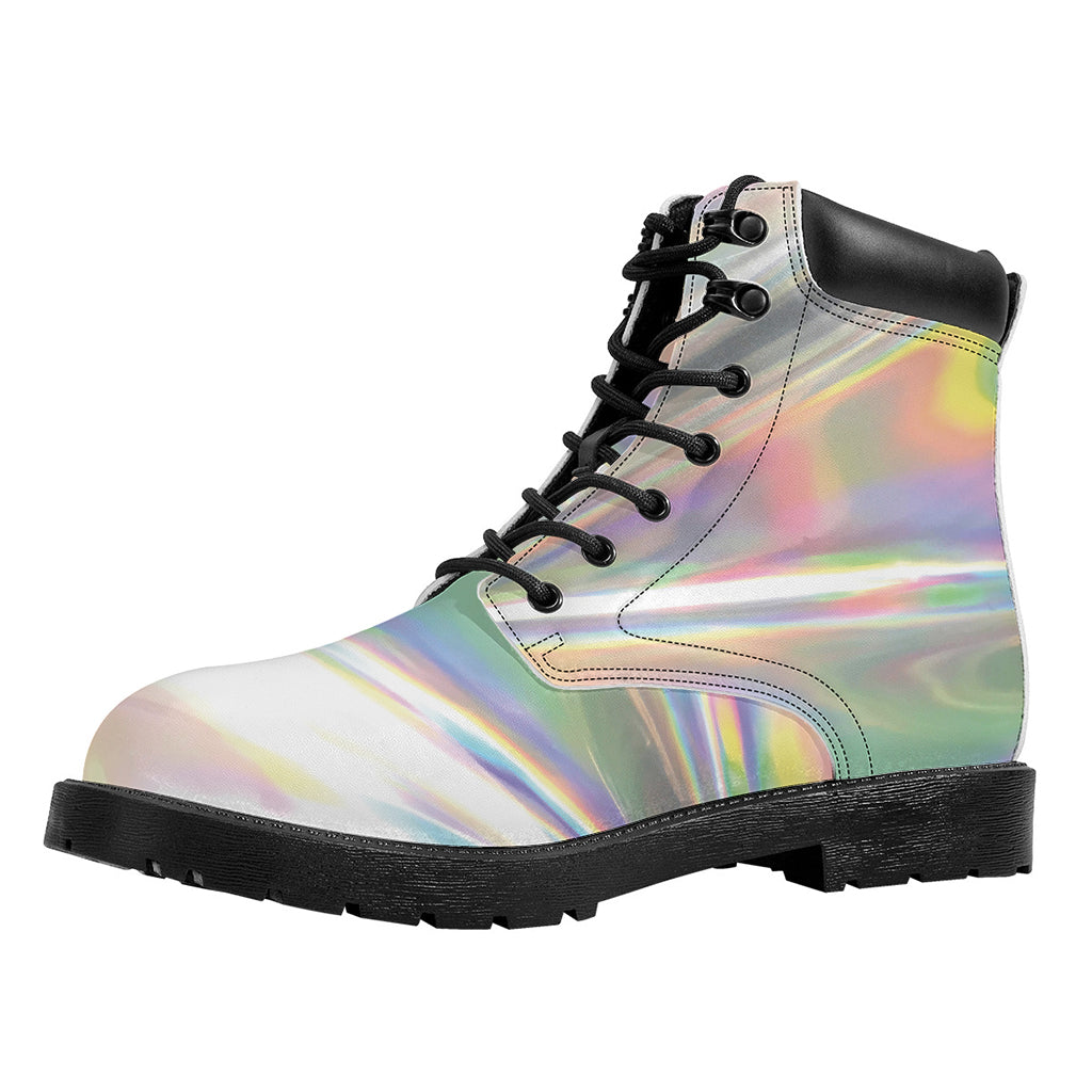 Holographic Art Print Work Boots