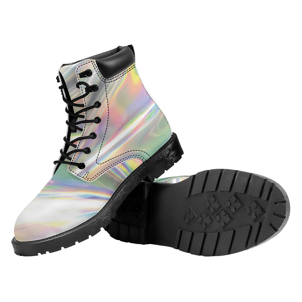 Holographic Art Print Work Boots