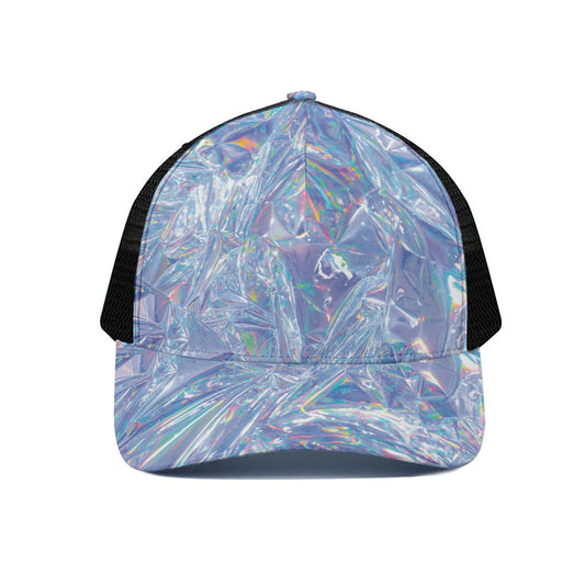 Holographic Artwork Print Black Mesh Trucker Cap