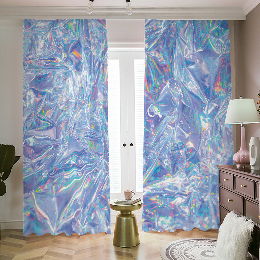 Holographic Artwork Print Blackout Pencil Pleat Curtains