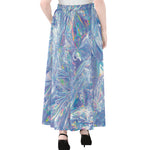Holographic Artwork Print Chiffon Maxi Skirt