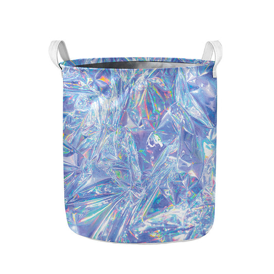 Holographic Artwork Print Collapsible Laundry Basket