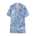 Holographic Artwork Print Cotton Hawaiian Shirt