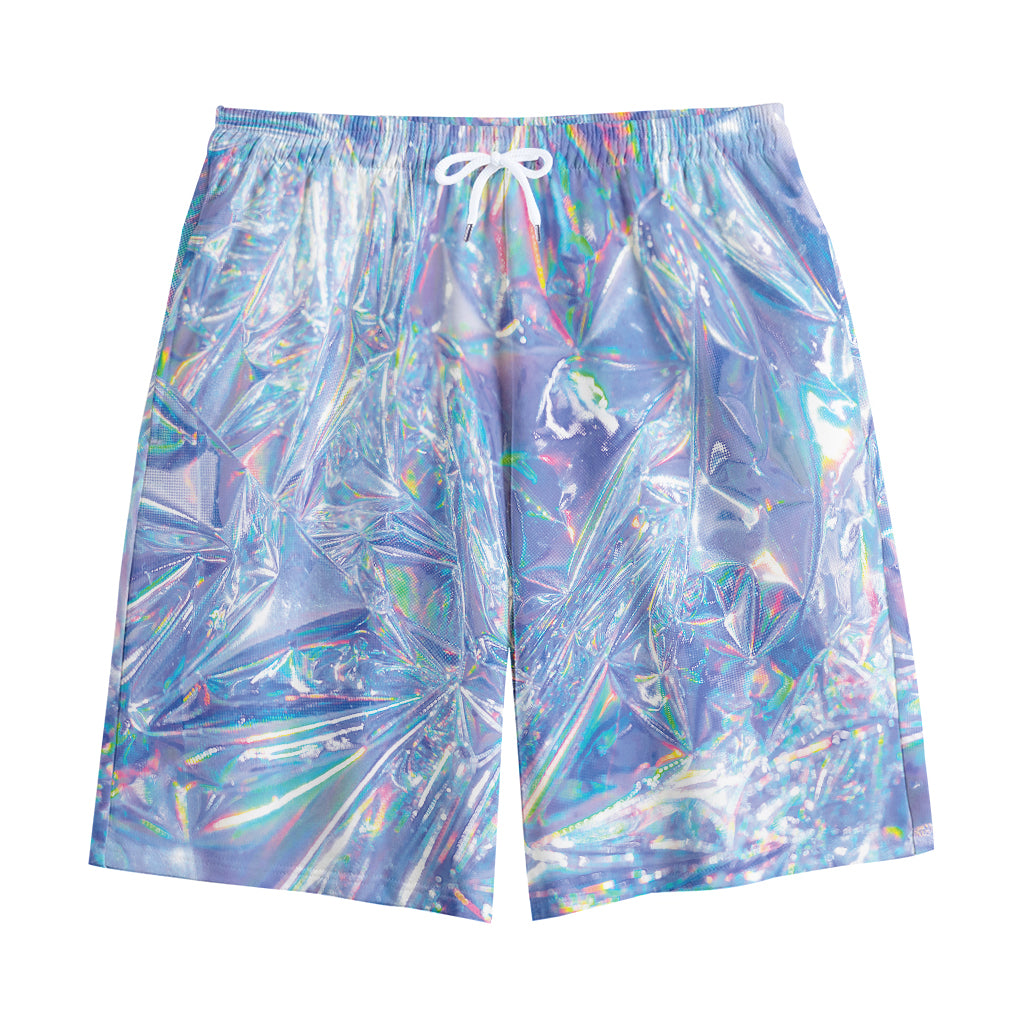 Holographic Artwork Print Cotton Shorts