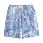Holographic Artwork Print Cotton Shorts