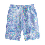 Holographic Artwork Print Cotton Shorts