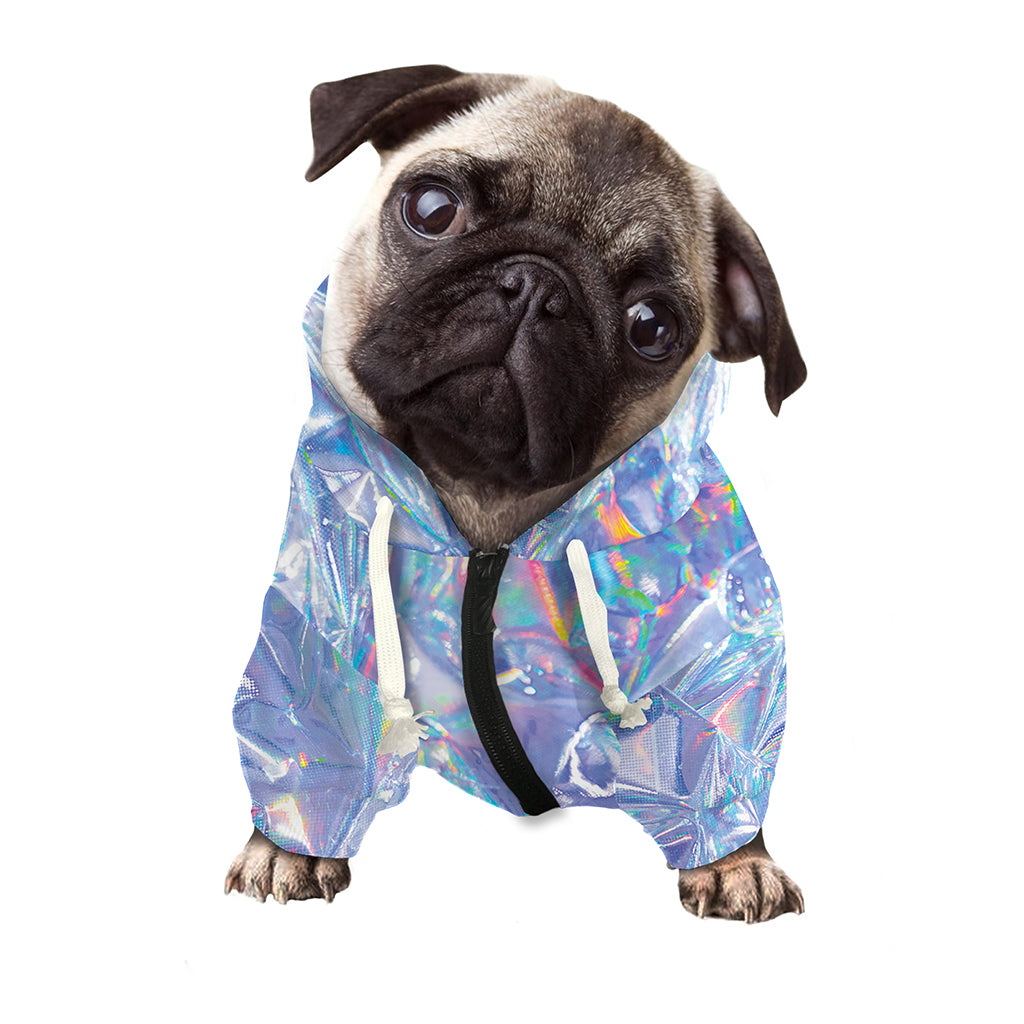 Holographic Artwork Print Dog Zip Up Hoodie