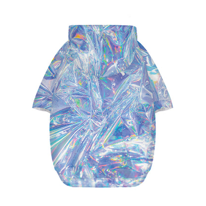 Holographic Artwork Print Dog Zip Up Hoodie