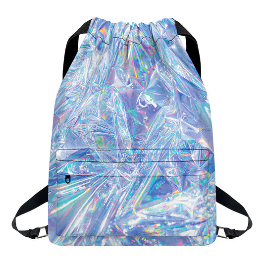 Holographic Artwork Print Drawstring Backpack