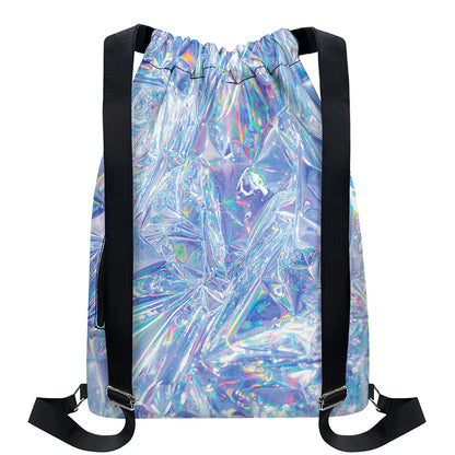 Holographic Artwork Print Drawstring Backpack