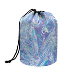 Holographic Artwork Print Drawstring Makeup Bag