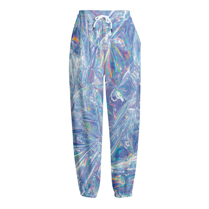 Holographic Artwork Print Fleece Lined Knit Pants