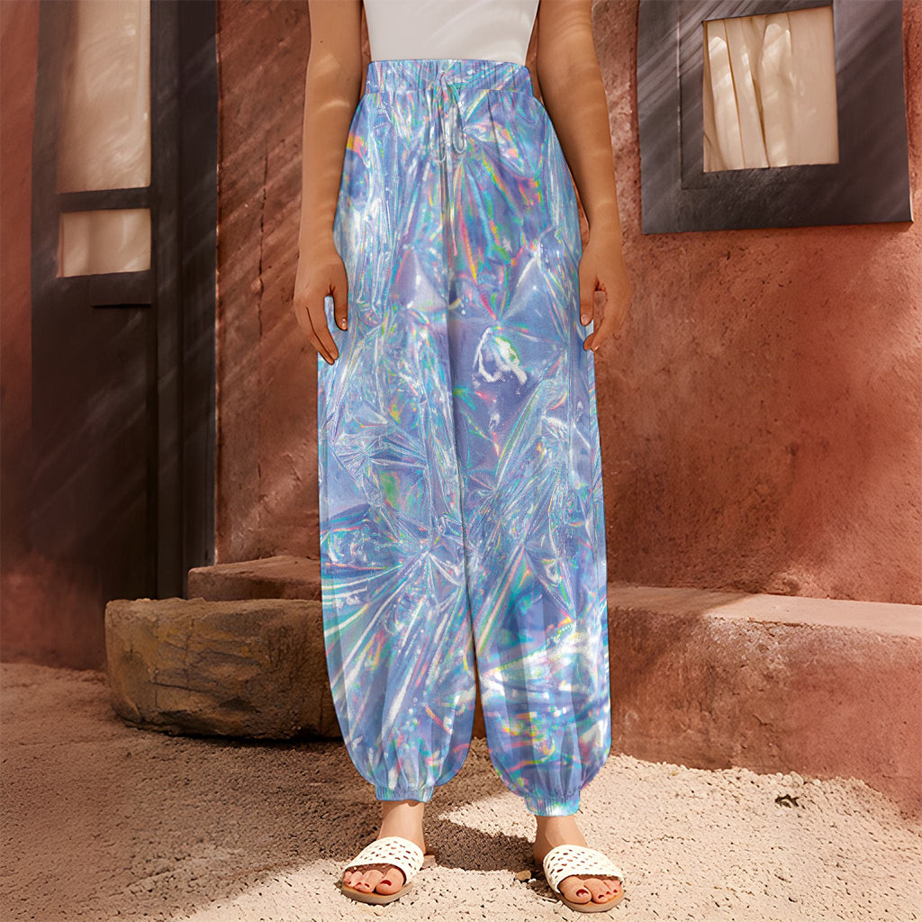 Holographic Artwork Print Harem Pants