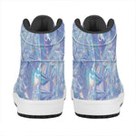 Holographic Artwork Print High Top Leather Sneakers