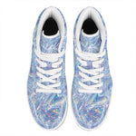 Holographic Artwork Print High Top Leather Sneakers
