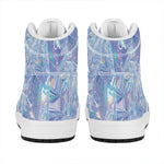 Holographic Artwork Print High Top Leather Sneakers