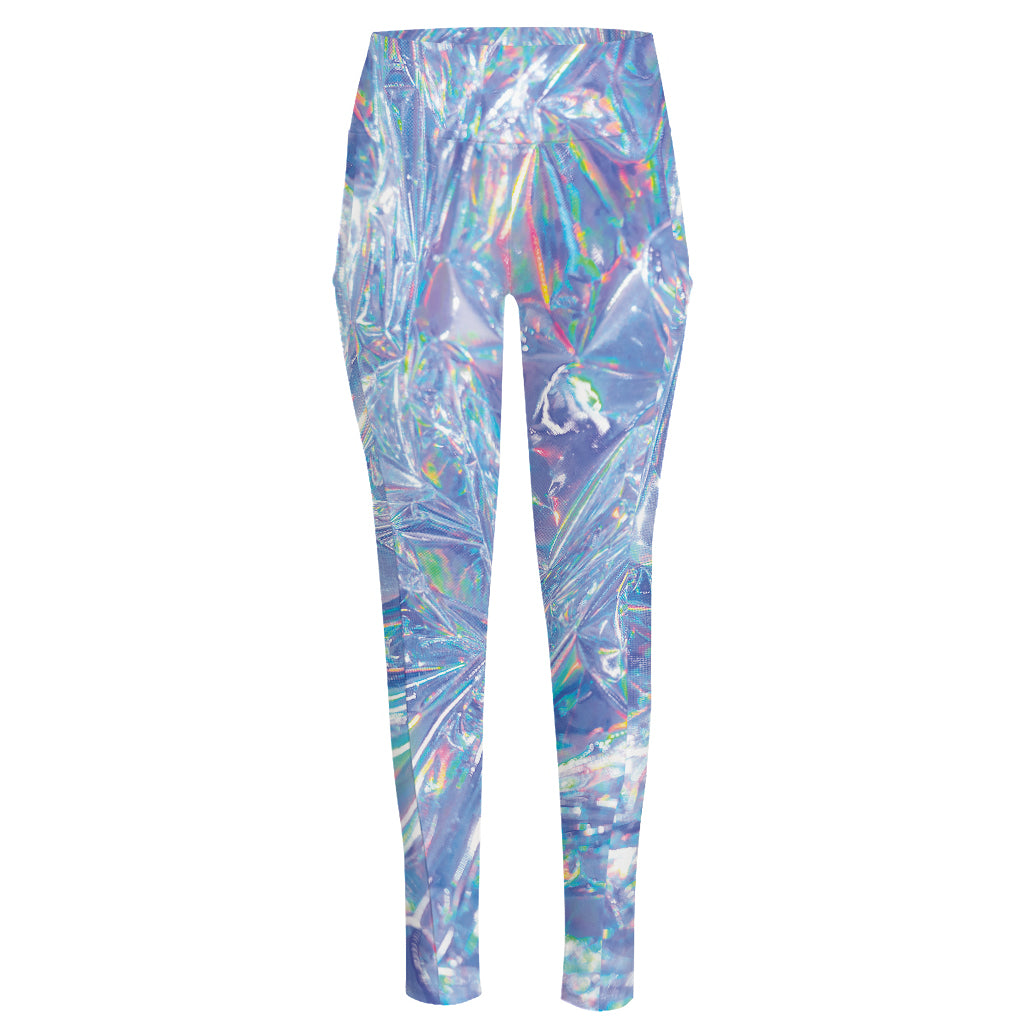 Holographic Artwork Print High-Waisted Pocket Leggings