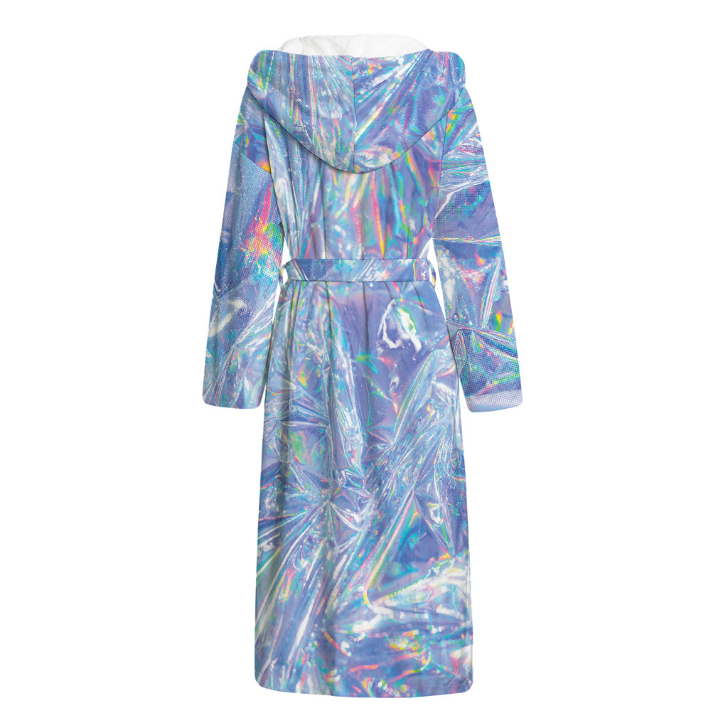 Holographic Artwork Print Hooded Bathrobe
