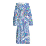 Holographic Artwork Print Hooded Bathrobe