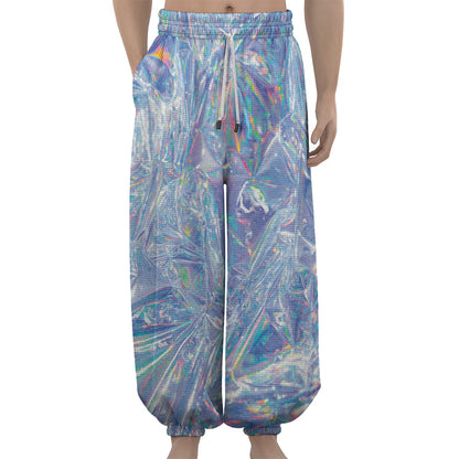Holographic Artwork Print Lantern Pants