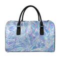 Holographic Artwork Print Leather Duffel Bag