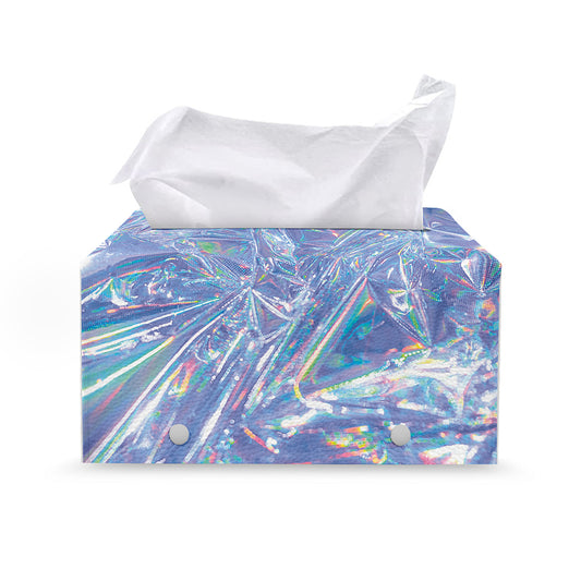 Holographic Artwork Print Leather Tissue Box Cover