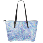 Holographic Artwork Print Leather Tote Bag