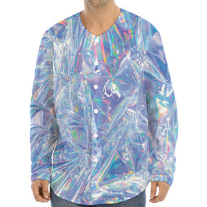 Holographic Artwork Print Long Sleeve Baseball Jersey