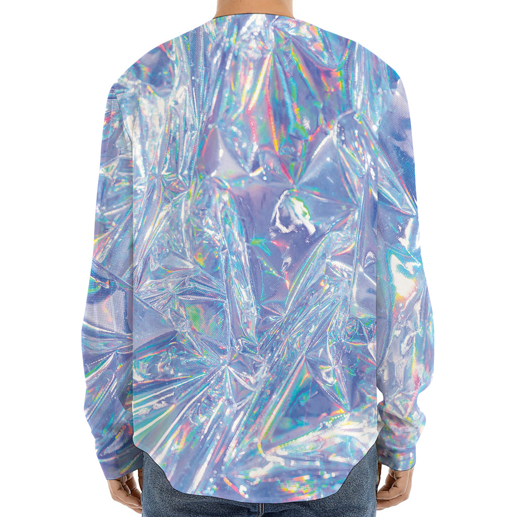 Holographic Artwork Print Long Sleeve Baseball Jersey