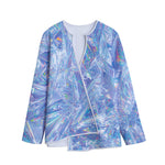 Holographic Artwork Print Long Sleeve Short Coat