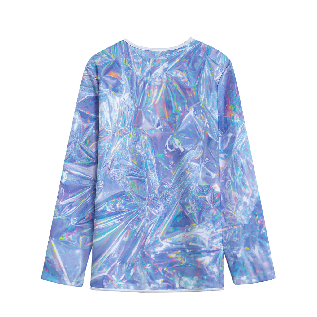 Holographic Artwork Print Long Sleeve Short Coat