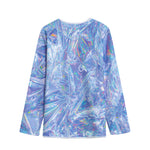 Holographic Artwork Print Long Sleeve Short Coat