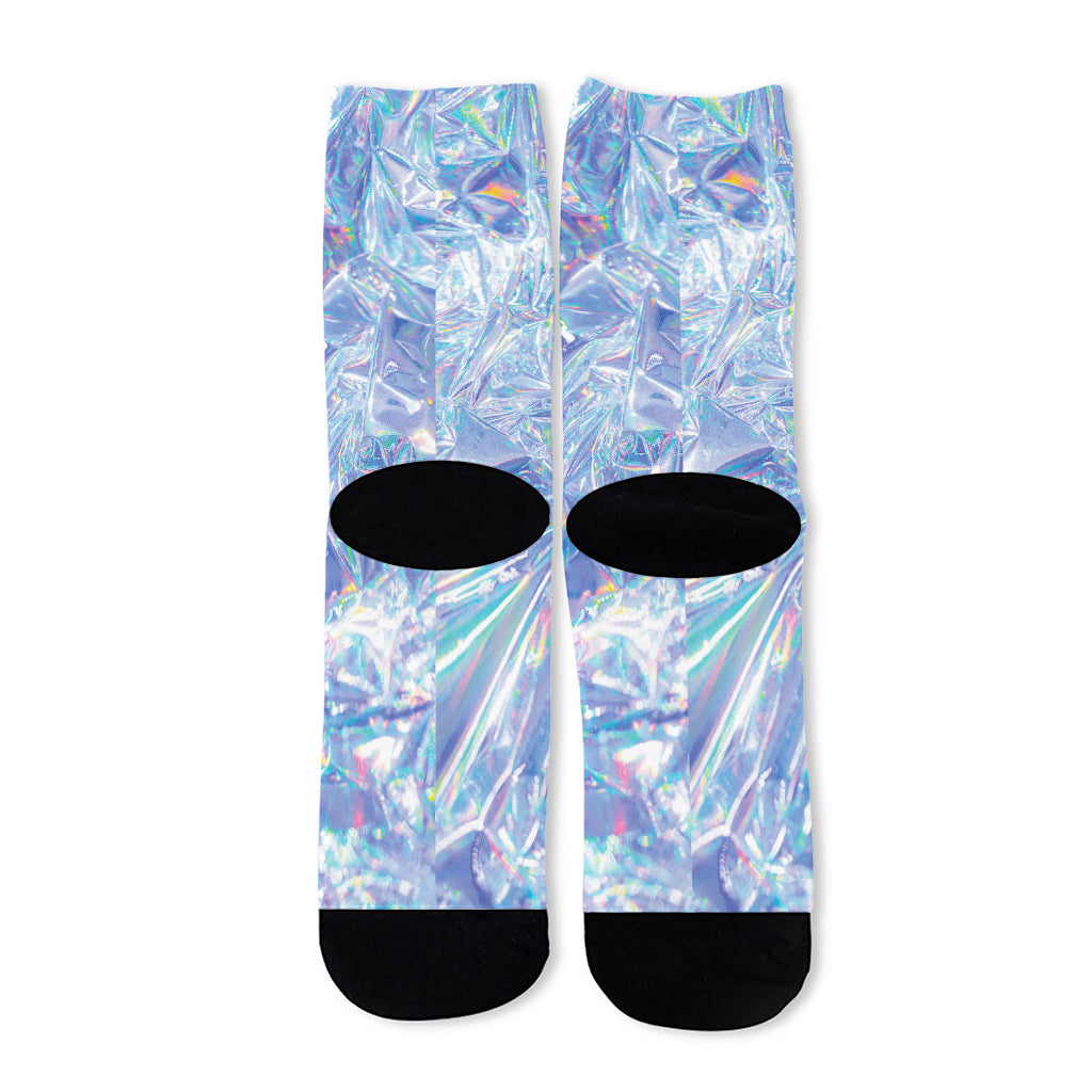 Holographic Artwork Print Long Socks
