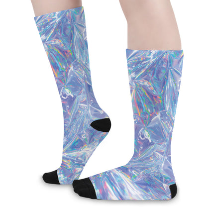 Holographic Artwork Print Long Socks
