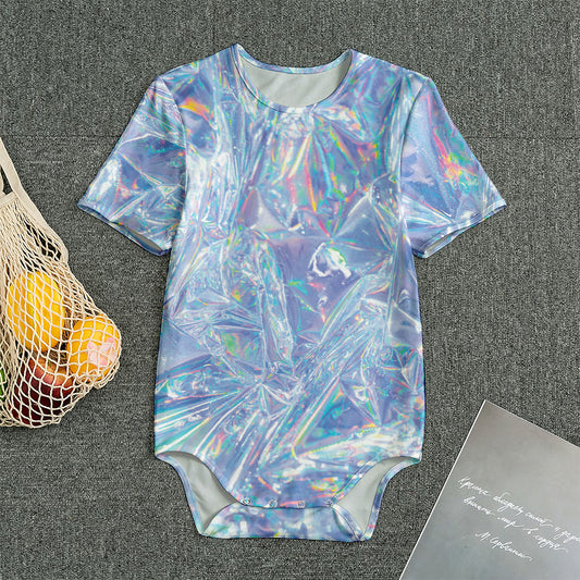 Holographic Artwork Print Men's Bodysuit